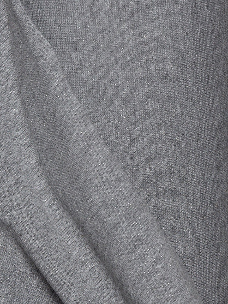 Bündchen Lurex grau-meliert-silber