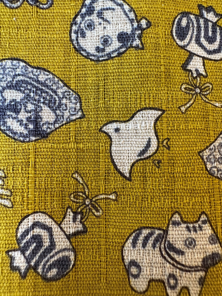 Kokka Glücksbringer - Leinenoptik - lime