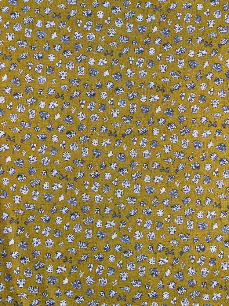 Kokka Glücksbringer - Leinenoptik - lime