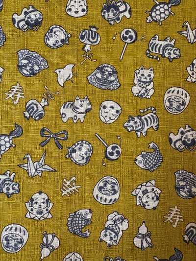 Kokka Glücksbringer - Leinenoptik - lime