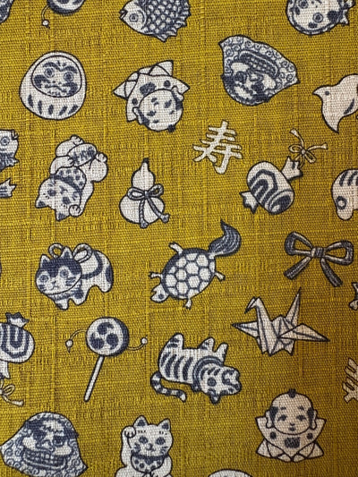 Kokka Glücksbringer - Leinenoptik - lime