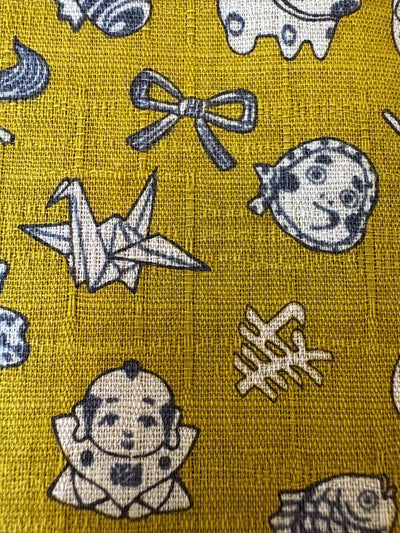 Kokka Glücksbringer - Leinenoptik - lime