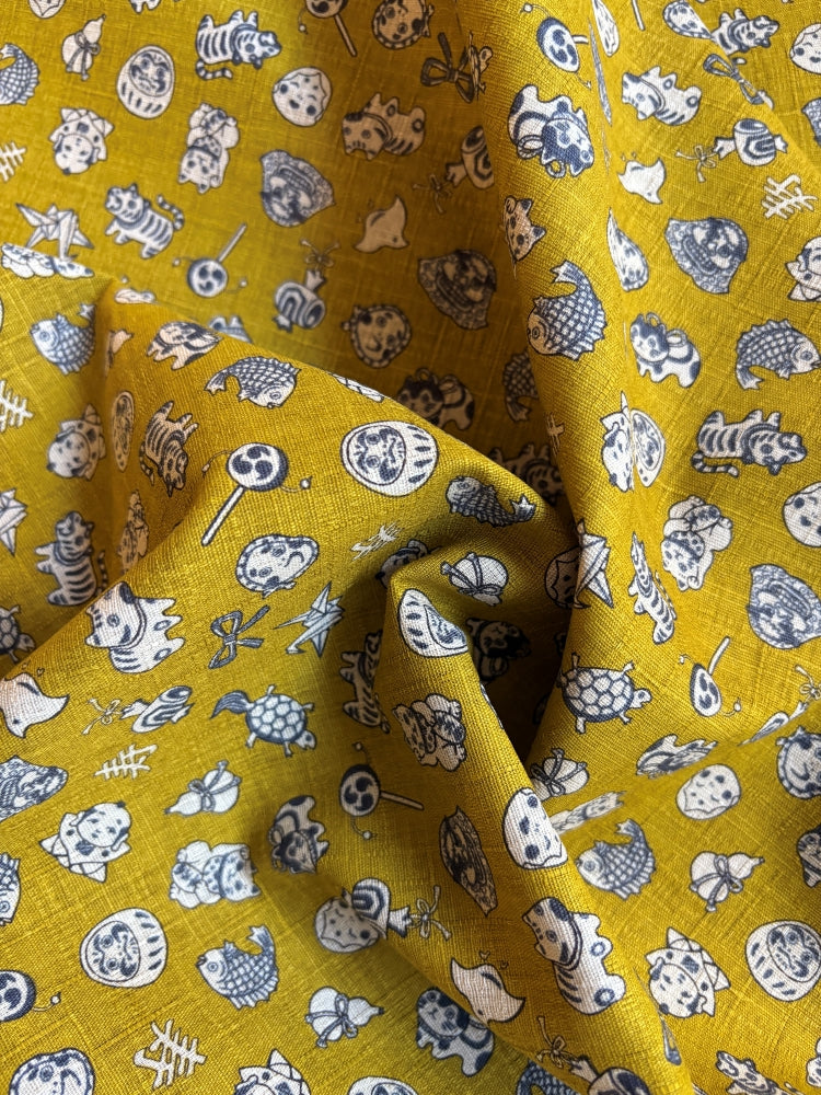 Kokka Glücksbringer - Leinenoptik - lime