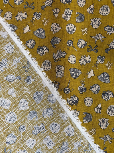 Kokka Glücksbringer - Leinenoptik - lime