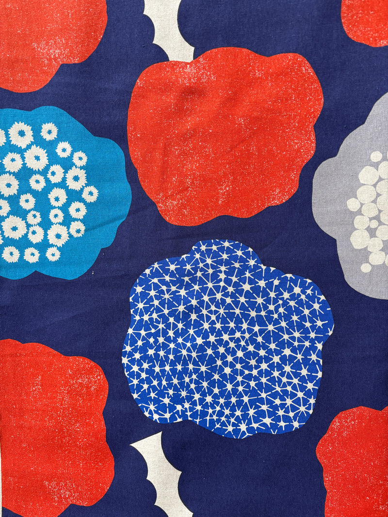 Kokka Echino - Cloud Flower Canvas blau/rot