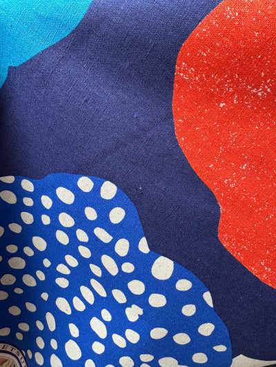 Kokka Echino - Cloud Flower Canvas blau/rot