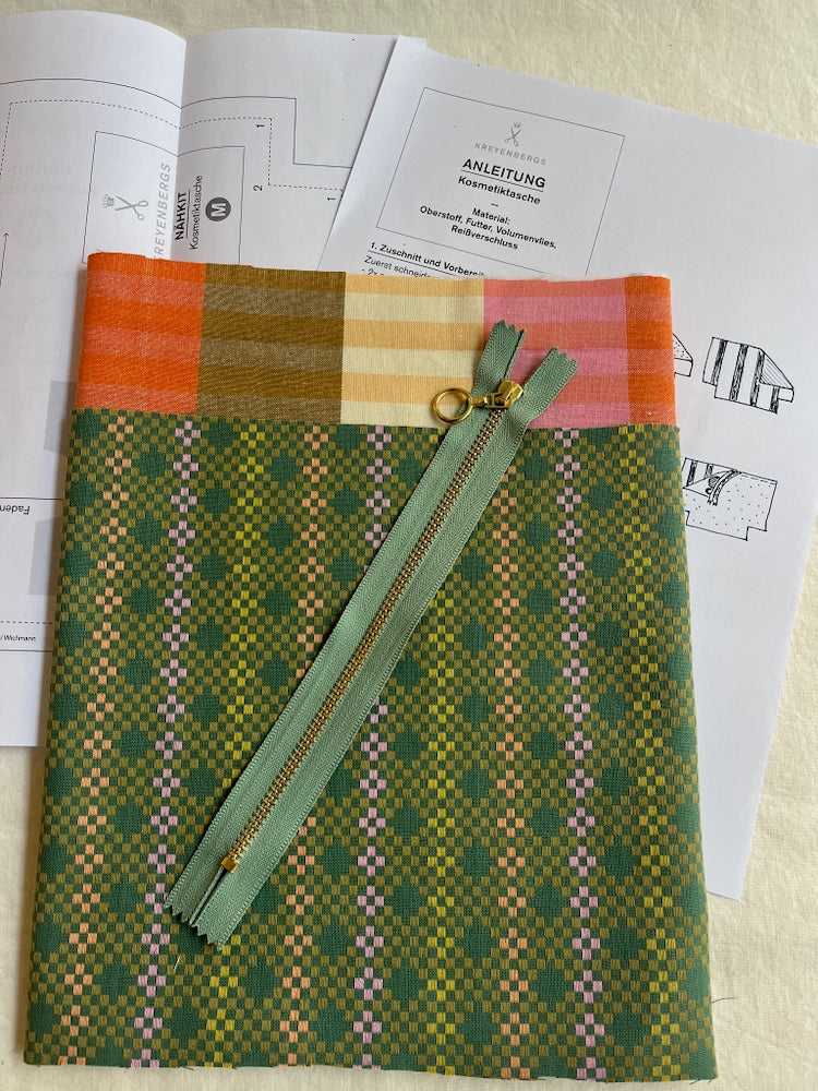 Nähkit – Kosmetiktasche M, Fableism Melon/Midsommar