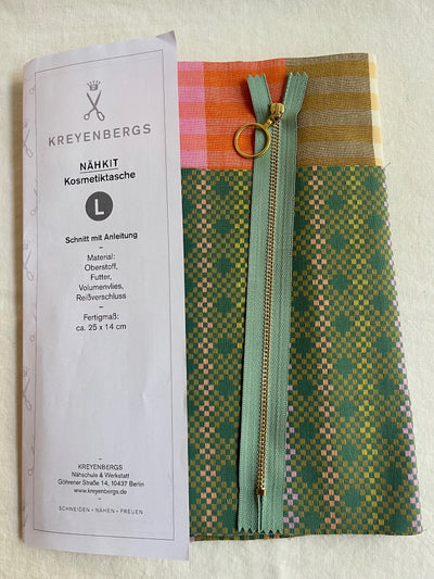 Nähkit – Kosmetiktasche L, Fableism Melon/Midsommar