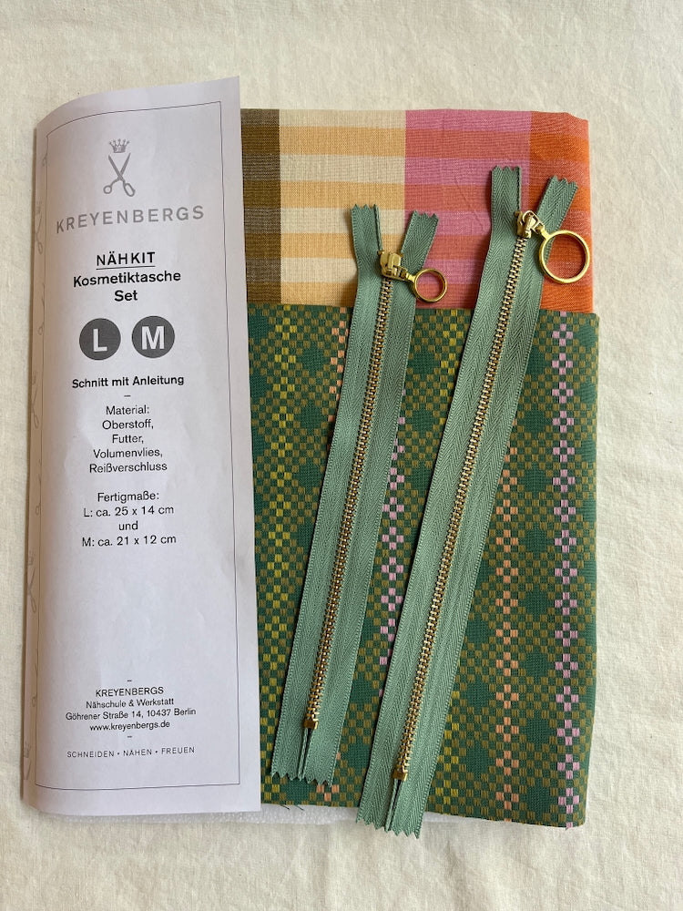 Nähkit – Kosmetiktaschen Set, Fableism Melon/Midsommar