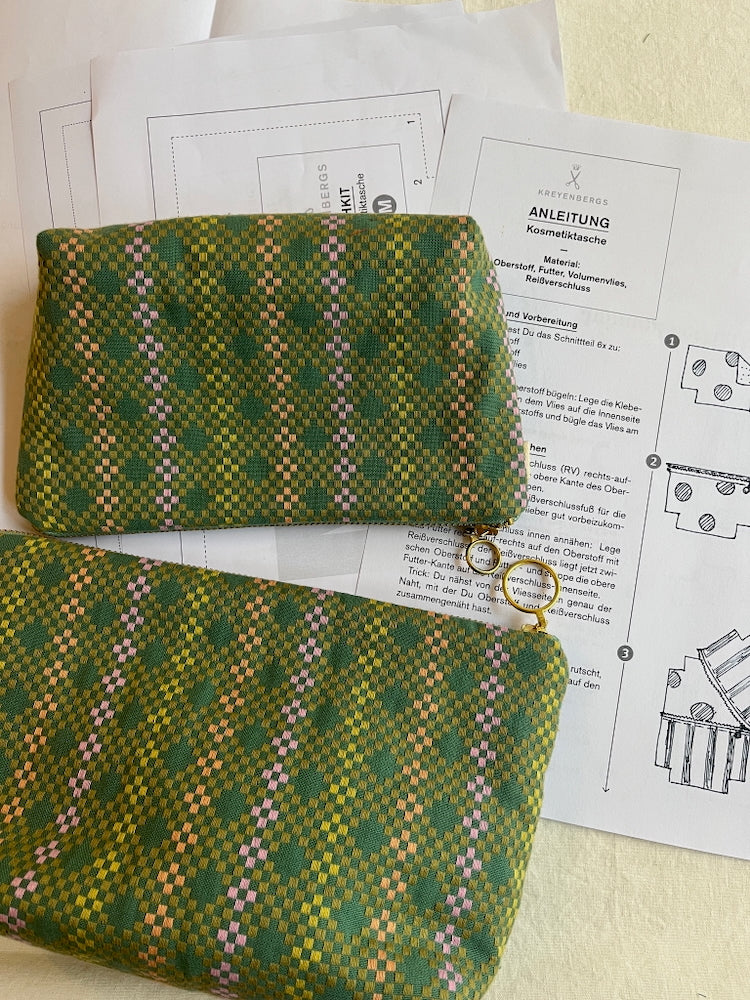 Nähkit – Kosmetiktaschen Set, Fableism Melon/Midsommar