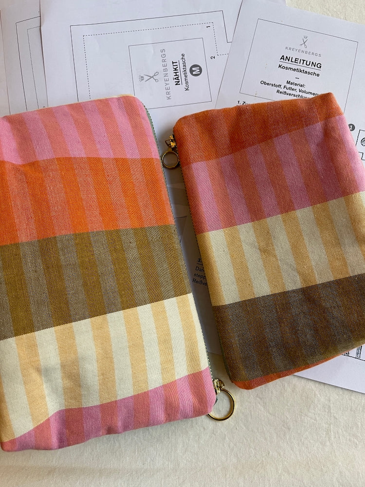 Nähkit – Kosmetiktaschen Set, Fableism Melon/Midsommar