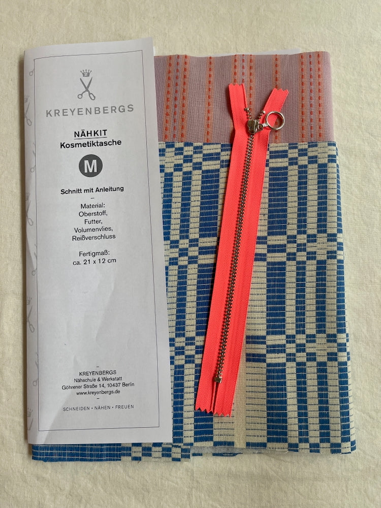 Nähkit – Kosmetiktasche M, Fableism Cobalt/Lavendel