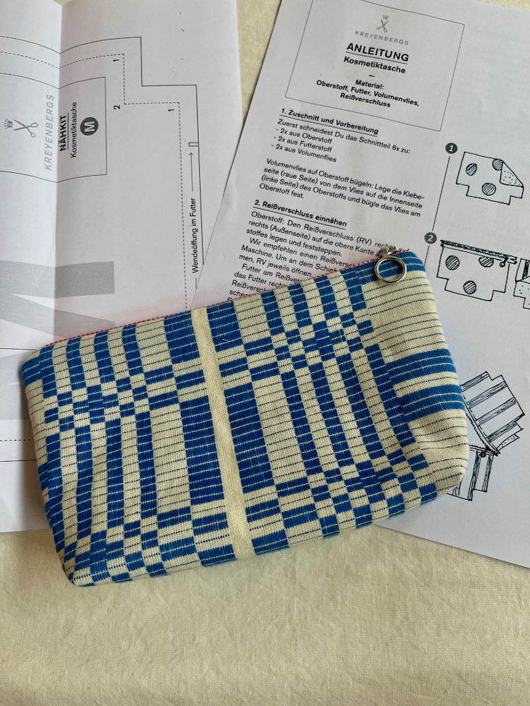 Nähkit – Kosmetiktasche M, Fableism Cobalt/Lavendel