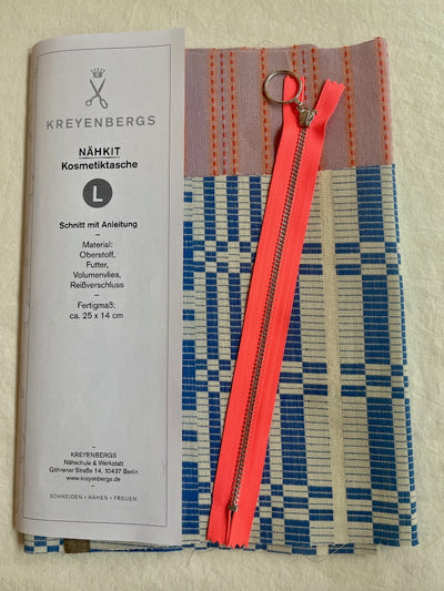 Nähkit – Kosmetiktasche L, Fableism Cobalt/Lavendel