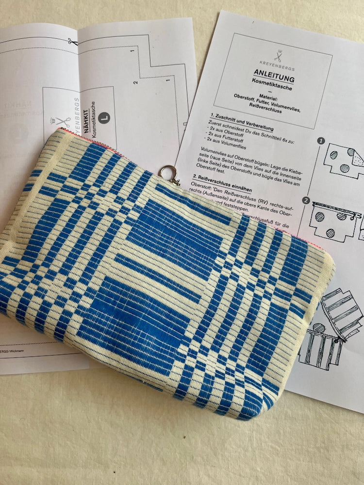 Nähkit – Kosmetiktasche L, Fableism Cobalt/Lavendel