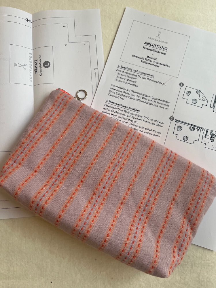 Nähkit – Kosmetiktasche L, Fableism Cobalt/Lavendel