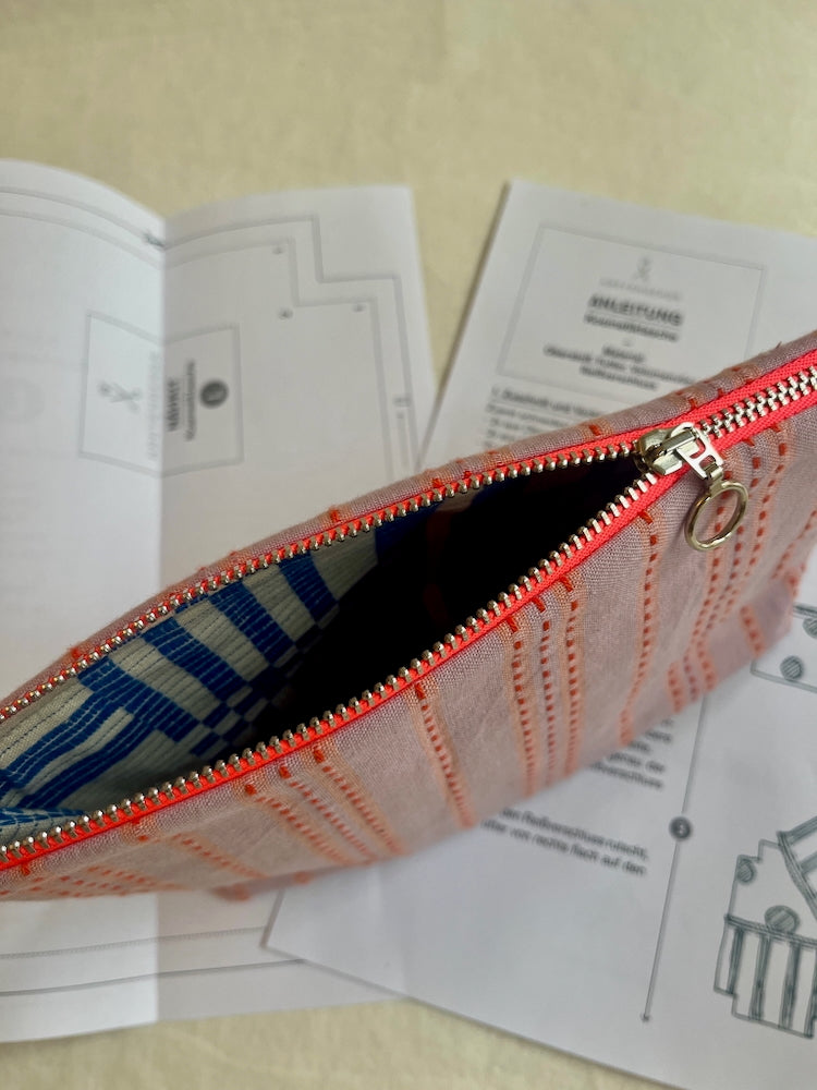 Nähkit – Kosmetiktasche L, Fableism Cobalt/Lavendel