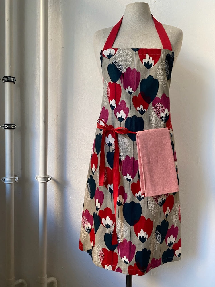 Schürze Big Flowers – Red