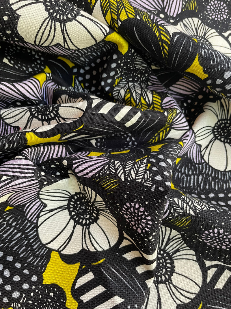 Crazy Flowers – black/lilac/yellow