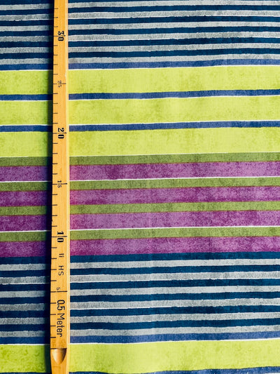 Kokka Stripes – Grün-Violett