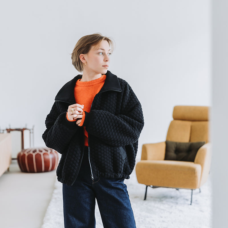 Seeyouatsix Quilted Piqué Knit – Black