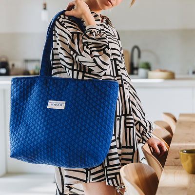 Seeyouatsix Quilted Piqué Knit – Surf The Web Blue