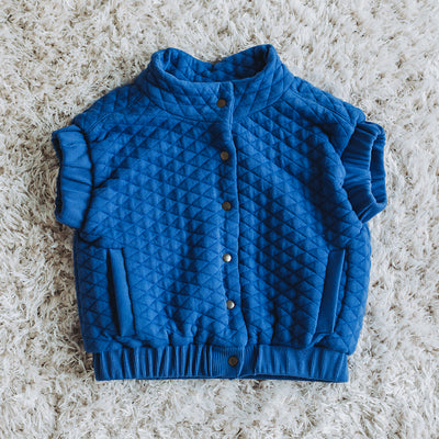 Seeyouatsix Quilted Piqué Knit – Surf The Web Blue