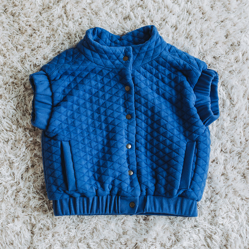 Seeyouatsix Quilted Piqué Knit – Surf The Web Blue