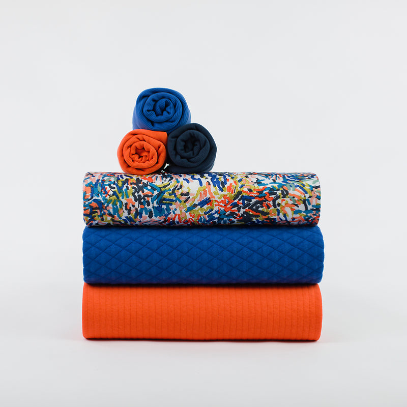Seeyouatsix Quilted Piqué Knit – Surf The Web Blue