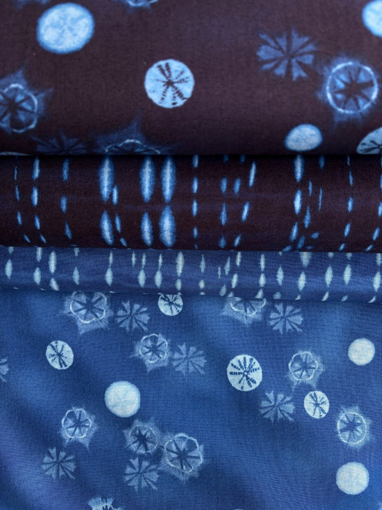 Kokka Shibori Stripes – Indigo Dunkel