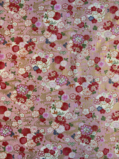 Hokkoh Frühlingsblüten - Leinenoptik - rosa gold