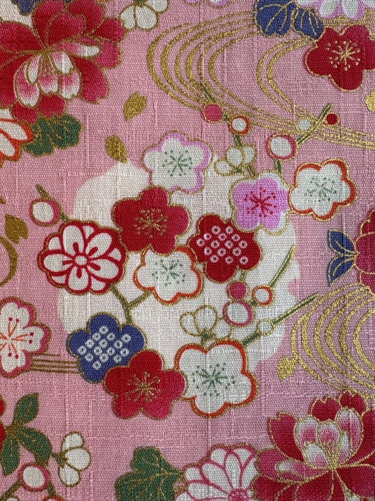 Hokkoh Frühlingsblüten - Leinenoptik - rosa gold