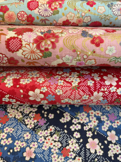 Hokkoh Frühlingsblüten - Leinenoptik - rosa gold