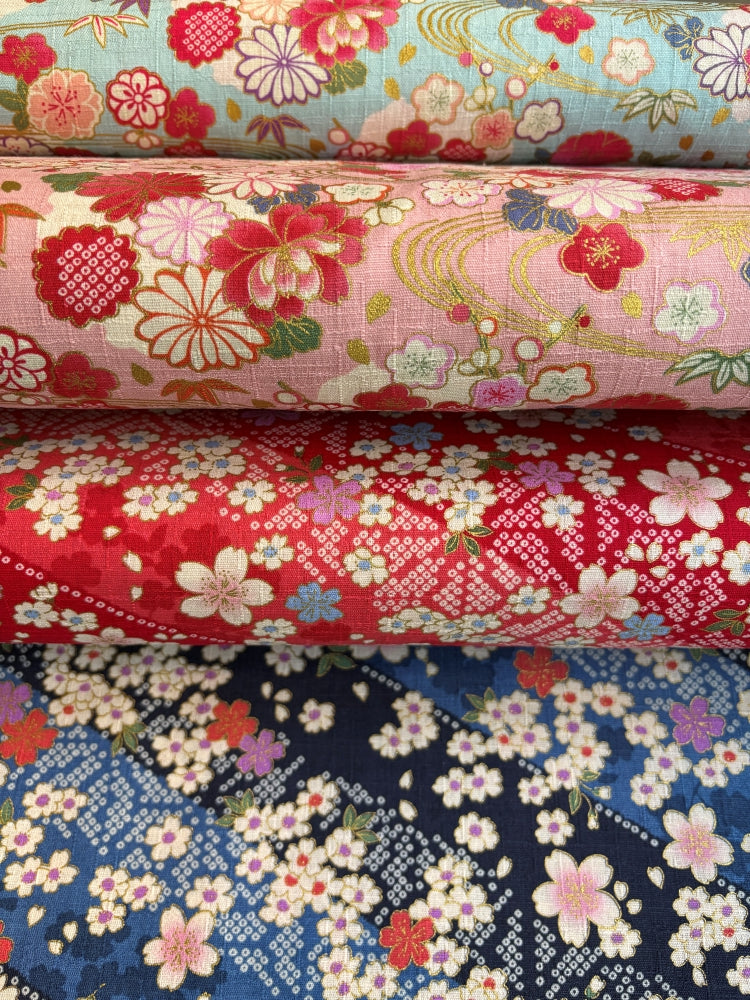 Hokkoh Frühlingsblüten - Leinenoptik - rosa gold