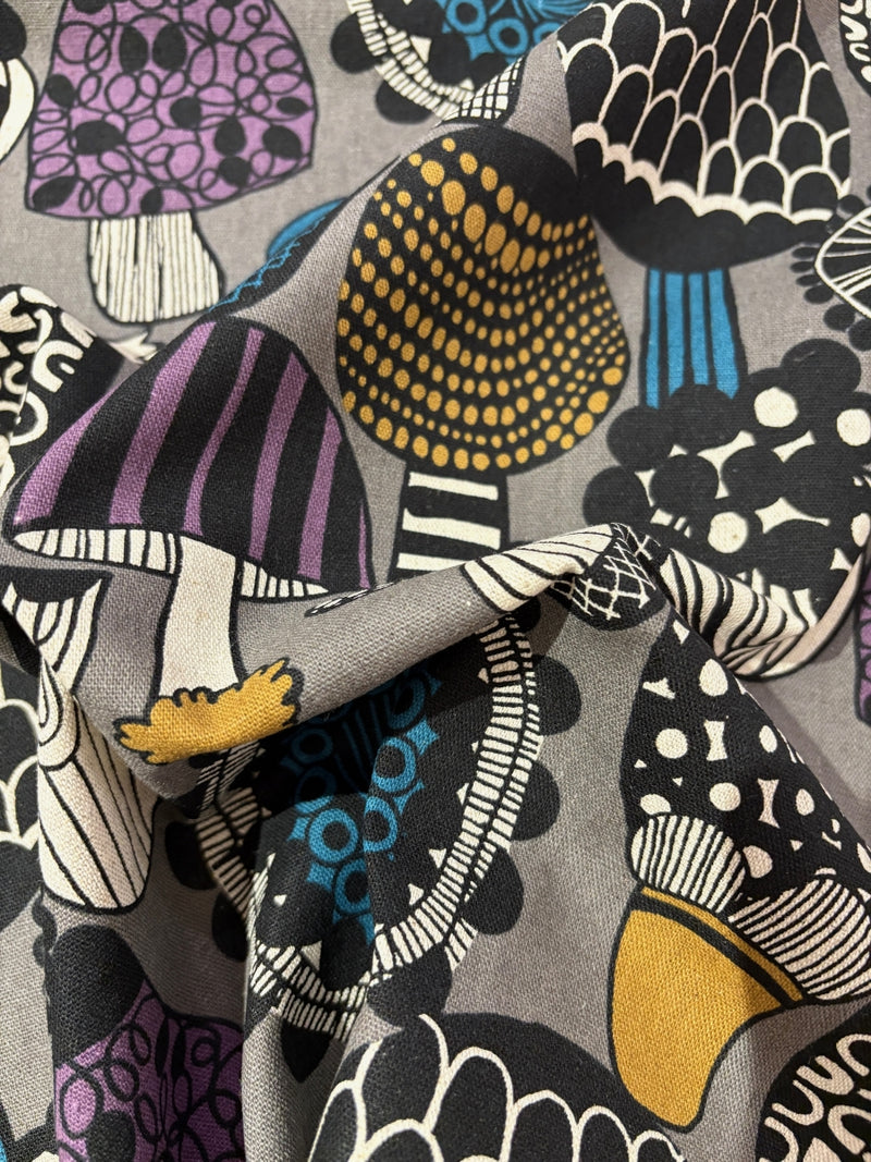 Canvas Graphic Mushrooms - Grey
