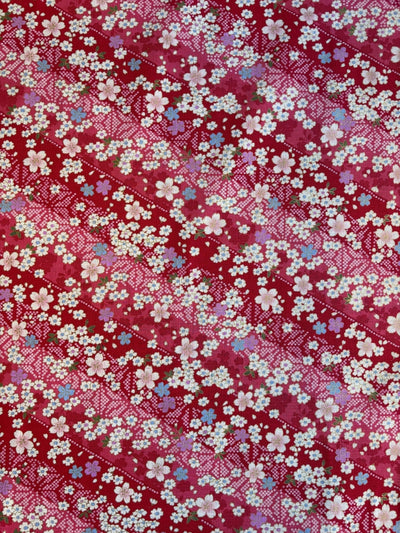 Hokkoh Sakura & Streifen - Leinenoptik - rot