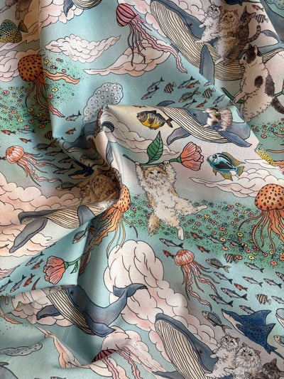 Kokka - 365 Cat Art - Cat Friends in Wonderland - Sheeting