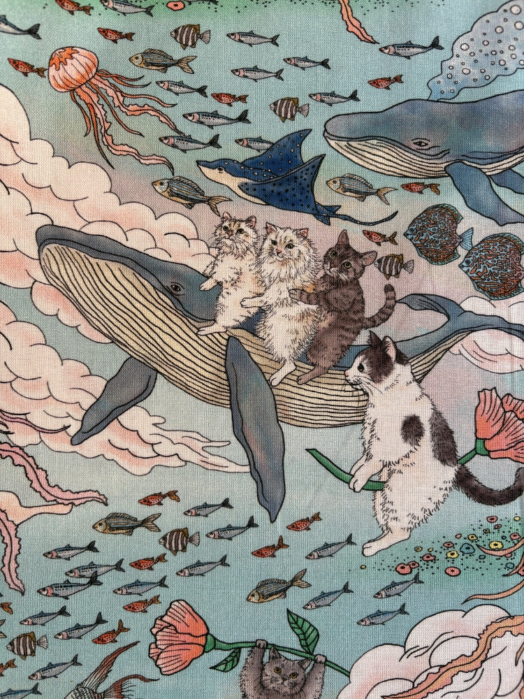 Kokka - 365 Cat Art - Cat Friends in Wonderland - Sheeting