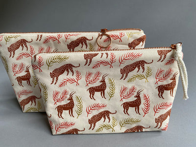 Nähkit – Kosmetiktasche Set, Grassland Tiere
