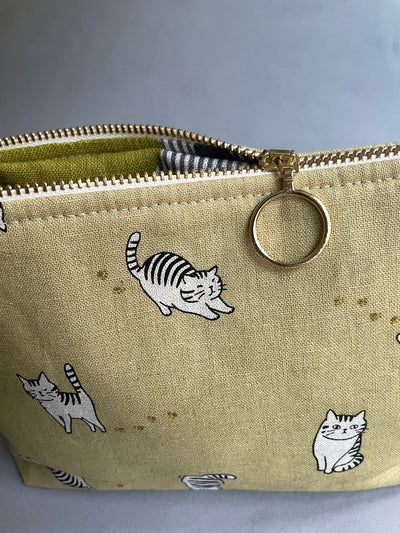 Nähkit – Kosmetiktasche L, Punkte & Katzen