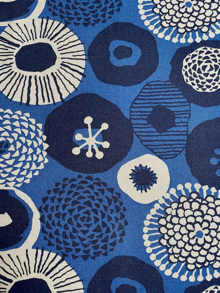 Canvas Blumenbeet, blau