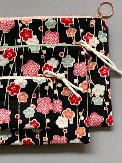Nähkit – Reißverschlusstaschen Set, Kirschblüte