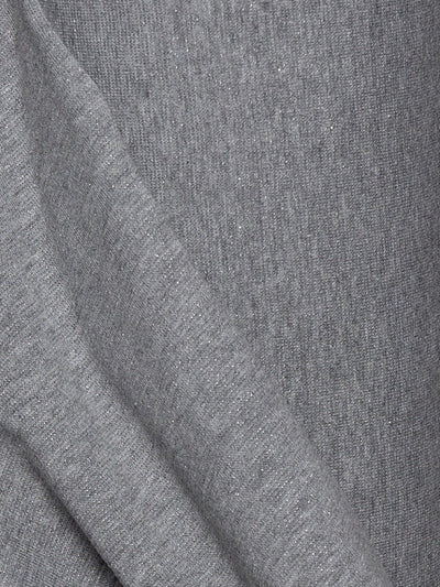 Bündchen Lurex glatt grau-meliert-silber